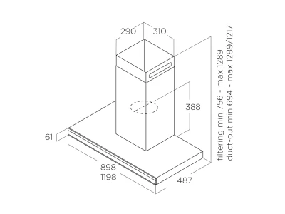ELICA - Páraelszívó ELEMENT @ BLMAT/A/120 + ajándék CATA mikro MW-5120 DG