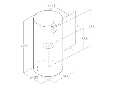 ELICA - Páraelszívó TUBE PRO WH MAT/A/43 + Mikro  MW-5120B