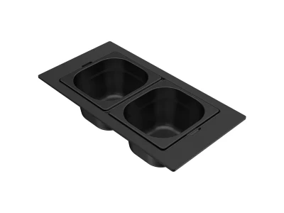 ELLECI- Gourmet szett 1/6 matt fekete Quadra 418x220x100 mm