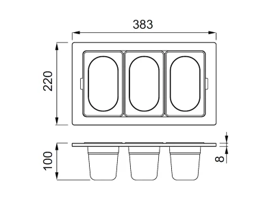 ELLECI- Gourmet szett 1/9 arany Best 383x220x100 mm