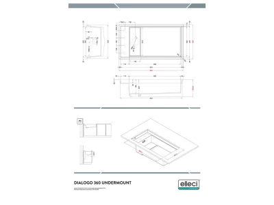 ELLECI- Mosogatótálca Dialogo 360 Workstation Keratek K99 Dark Grey arany tartozékokkal 