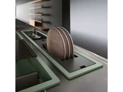 ELLECI- Mosogatótálca Dialogo C86 Keratek K82 Sage Green inox  tartozékkal 