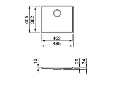 ELLECI- Mosogatótálca Essenza 50 46,2x38,2 Keratek 1 m. K86 Black arany tartozékokkal