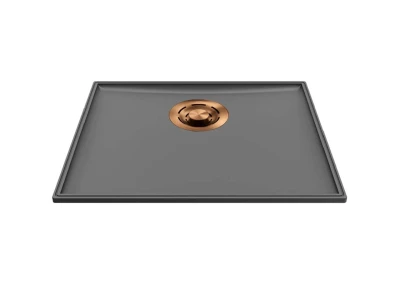 ELLECI- Mosogatótálca Essenza 50 46,2x38,2 Keratek K99 Dark Grey bronz tartozékokkal