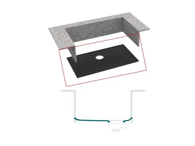 ELLECI- Mosogatótálca Essenza 70 68,2x38,2 Keratek 1 m. K96 White bronz tartozékkal 