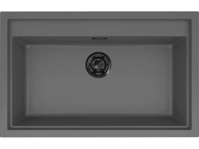 ELLECI- Mosogatótálca Sintesi 130 Keratek K99 Dark Grey fekete tartozékokkal