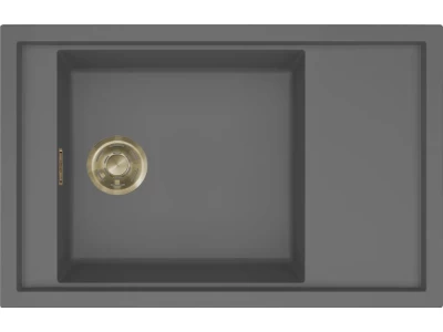 ELLECI- Mosogatótálca Sintesi 305 Keratek K99 Dark Grey arany tartozékokkal 