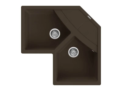 ELLECI- Mosogatótálca Unico corner sarok 83x83 Granitek Espresso G78 AM