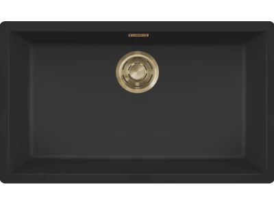 ELLECI- Mosogatótálca Zen 130 Keratek K86 Black arany tartozékokkal