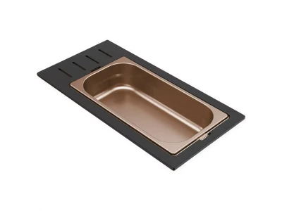 ELLECI- Tároló edény egyrészes gourmet 433 bronz HPL kerettel