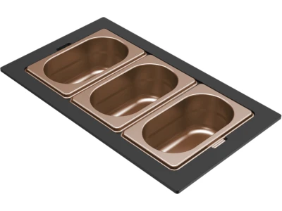 ELLECI- Tároló edény háromrészes gourmet 366 bronz HPL kerettel 