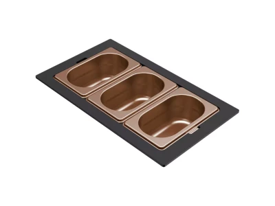 ELLECI- Tároló edény háromrészes gourmet 366 bronz HPL kerettel 