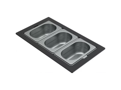 ELLECI- Tároló edény háromrészes gourmet 378 inox HPL kerettel 