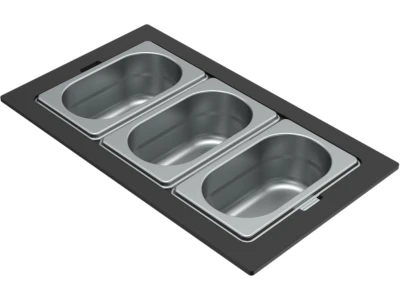 ELLECI- Tároló edény háromrészes gourmet 378 inox HPL kerettel 