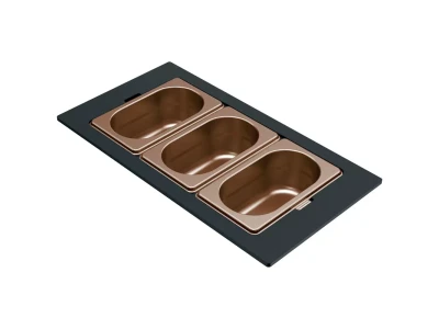 ELLECI- Tároló edény háromrészes gourmet 410 bronz HPL kerettel