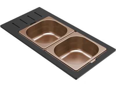 ELLECI- Tároló edény háromrészes gourmet 433 bronz HPL kerettel  