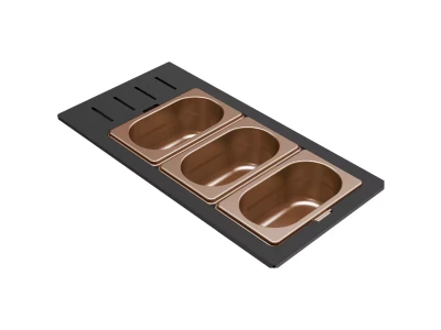 ELLECI- Tároló edény háromrészes gourmet 433 bronz HPL kerettel