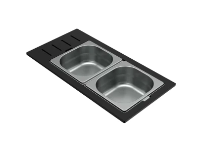 ELLECI- Tároló edény háromrészes gourmet 433 inox HPL kerettel 