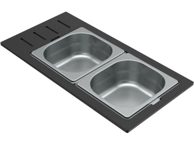 ELLECI- Tároló edény háromrészes gourmet 433 inox HPL kerettel 