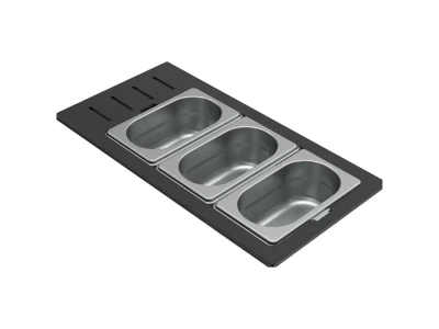ELLECI- Tároló edény háromrészes gourmet 433 inox HPL kerettel