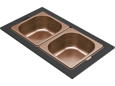 ELLECI- Tároló edény kétrészes gourmet 366 bronz HPL kerettel 