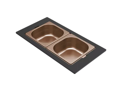 ELLECI- Tároló edény kétrészes gourmet 366 bronz HPL kerettel 