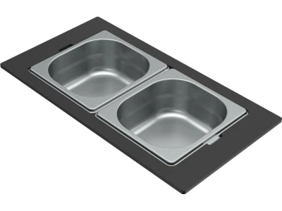 ELLECI- Tároló edény kétrészes gourmet 366 inox HPL kerettel 