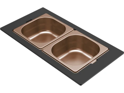 ELLECI- Tároló edény kétrészes gourmet 410 bronz HPL kerettel