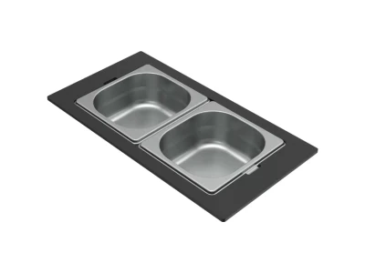 ELLECI- Tároló edény kétrészes gourmet 410 inox HPL kerettel  