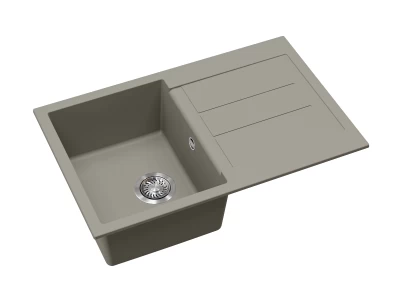 EVIDO Cubo 45S gránit mosogató, 780 x 500 mm, platina