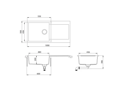 EVIDO Cubo XL 6S gránit mosogató, 1000 x 500 mm, bézs