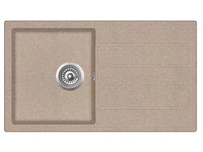 EVIDO Easy 45S gránit mosogató, 760 x 440 mm, avena, doboz nélkül, lefolyógarnitúrával