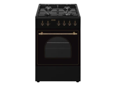 EVIDO FREE GE55A gáztűzhely, rusztikus design, 50x55 cm, elektromos sütő, 48 l, antracit/bronz