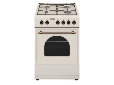 EVIDO FREE GE55C gáztűzhely, rusztikus design, 50x55 cm, elektromos sütő, 48 l, bézs/bronz