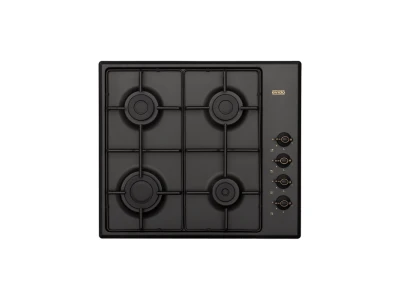 EVIDO RUSTIC-H 60A gáz főzőlap, 60 cm, 4 égő, zománcozott edénytartó, antracit/bronz