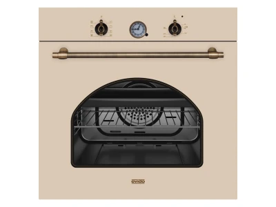 EVIDO RUSTIC-O 6AC beépíthető sütő, multifunkciós, 60 l, analóg óra, bézs/bronz