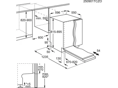 Electrolux E72LA200S Beépíthető mosogatógép, WiFi, QuickSelect kezelőpanel, FlexiMax fiók, AirDry, 14 teríték