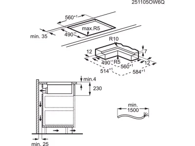 Electrolux ECC63410CT Beépíthető indukciós főzőlap beépített páraelszívóval, SaphirMatt® SE felület, Bridge funkció, Hob2Hood®, Brezze, 60 cm