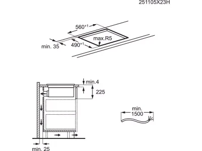 Electrolux ECC63410CT Beépíthető indukciós főzőlap beépített páraelszívóval, SaphirMatt® SE felület, Bridge funkció, Hob2Hood®, Brezze, 60 cm