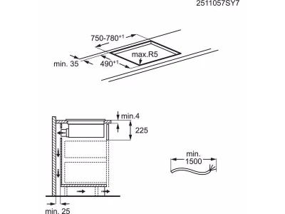 Electrolux ECC83410CK Beépíthető indukciós főzőlap beépített páraelszívóval, Bridge funkció, 80 cm