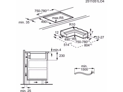 Electrolux ECC83410CK Beépíthető indukciós főzőlap beépített páraelszívóval, Bridge funkció, 80 cm