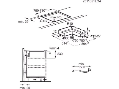 Electrolux ECC83410CT Beépíthető indukciós főzőlap beépített páraelszívóval, SaphirMatt® SE felület, Bridge funkció, Hob2Hood®, Brezze, 80 cm