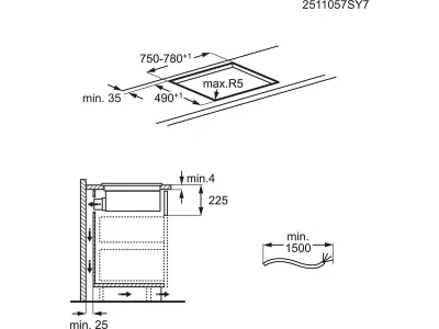 Electrolux ECC83410CT Beépíthető indukciós főzőlap beépített páraelszívóval, SaphirMatt® SE felület, Bridge funkció, Hob2Hood®, Brezze, 80 cm