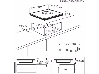 Electrolux EIS62453IT SenseBoil® beépíthető indukciós főzőlap, Saphirmatt® SE, Bridge, Hob2Hoob®, 60 cm