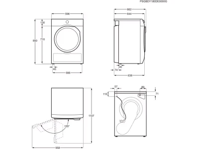 Electrolux EW6D39CBE GentleCare Hőszivattyús szárítógép, D energiaosztály, 9 kg, inverter motor