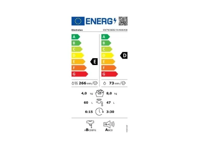 Electrolux EW7W368SI PerfectCare beépíthető mosó-szárítógép, gőzprogram, 8/4 kg, 1600 f/p., ökoinverter motor