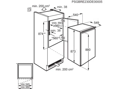 Electrolux LFB2AE88S1 Beépíthető hűtőszekrény, 87 cm