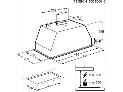 Electrolux LFG525K  Beépíthető páraelszívó, 3 fokozat, 52 cm