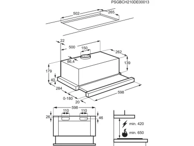 Electrolux LFP326S Teleszkópos páraelszívó, 60 cm