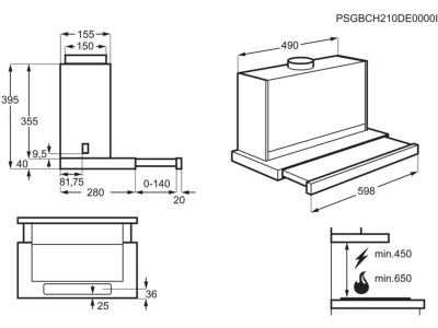 Electrolux LFP616X Teleszkópos páraelszívó, 60 cm